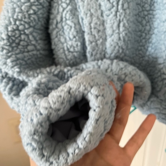 UO Willow Fuzzy Blue Drawstring Teddy Jacket - Picture 8 of 16